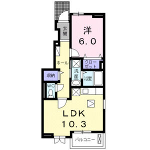 1LDK 間取り図