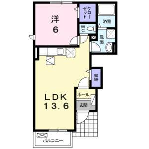 1LDK 間取り図
