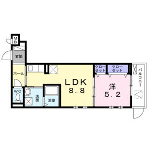 1LDK 間取り図