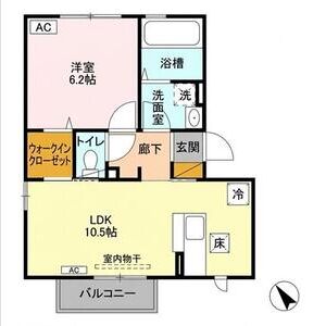1LDK 間取り図