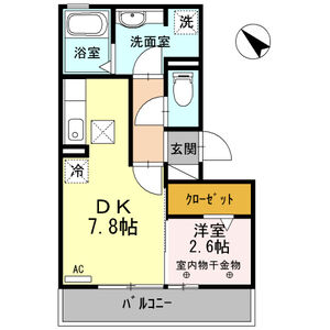 1DK 間取り図