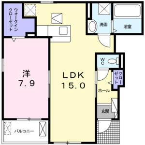 1LDK 間取り図