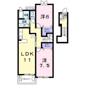 2LDK 間取り図