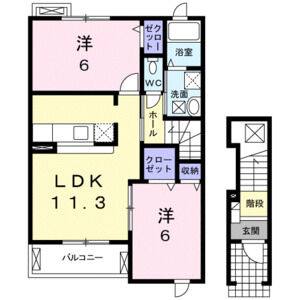 2LDK 間取り図
