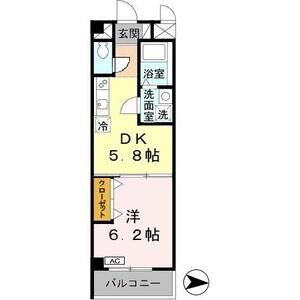 1DK 間取り図