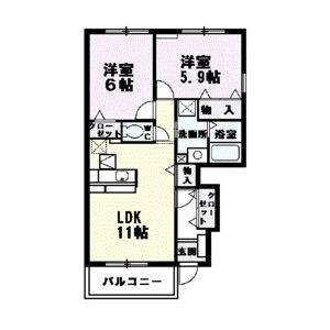2LDK 間取り図