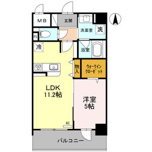 1LDK 間取り図