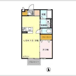 1LDK 間取り図