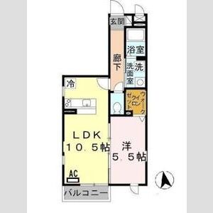 1LDK 間取り図