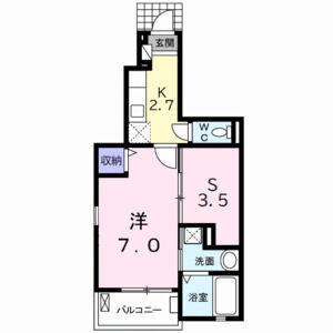 1K 間取り図