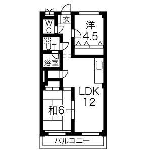 2LDK 間取り図