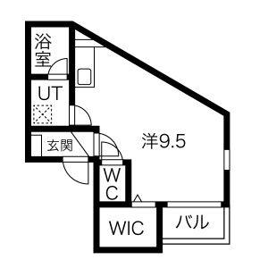 1K 間取り図