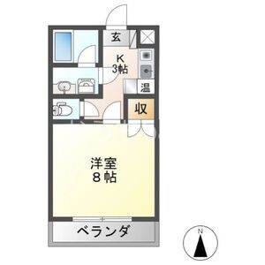 1K 間取り図