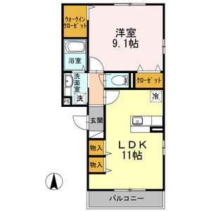 1LDK 間取り図