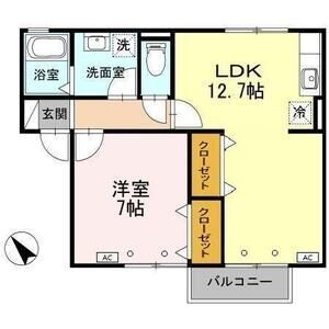 1LDK 間取り図