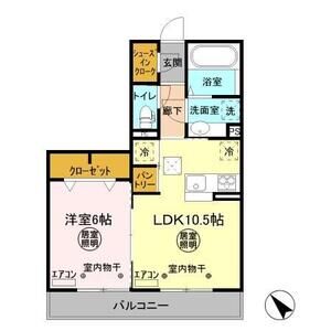 1LDK 間取り図