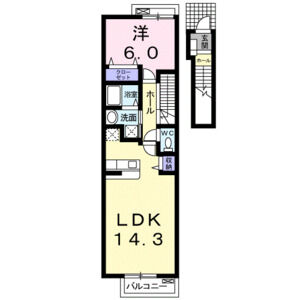1LDK 間取り図