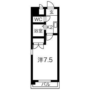 1K 間取り図