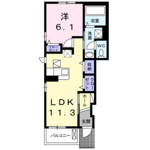 1LDK 間取り図