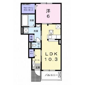 1LDK 間取り図