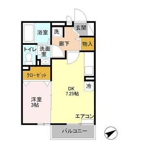 1DK 間取り図