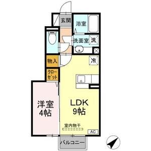1LDK 間取り図