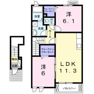 2LDK 間取り図