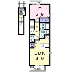 1LDK 間取り図