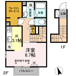 1K 間取り図