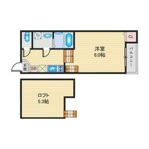 1K 間取り図
