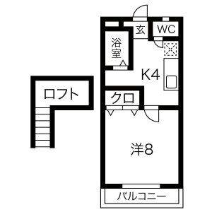 1K 間取り図