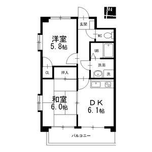 2DK 間取り図
