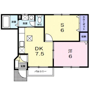 1DK 間取り図