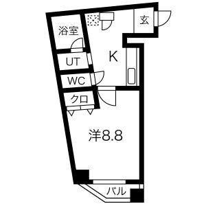 1K 間取り図
