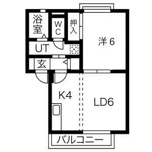 1LDK 間取り図