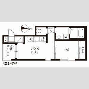 1LDK 間取り図