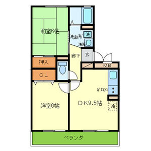 2DK 間取り図