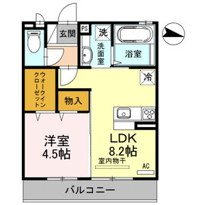 1LDK 間取り図