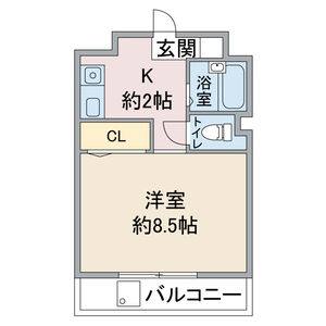 1K 間取り図