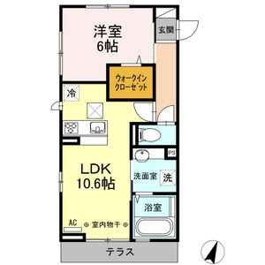 1LDK 間取り図