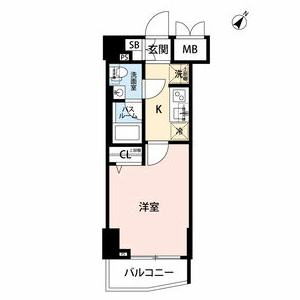 1K 間取り図
