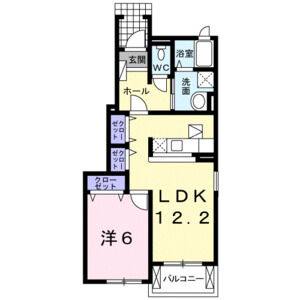 1LDK 間取り図