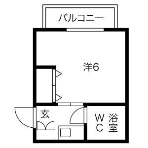 1K 間取り図