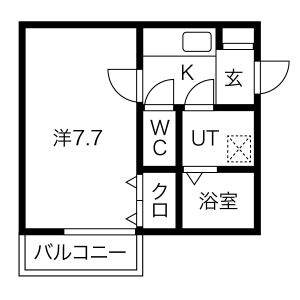 1K 間取り図