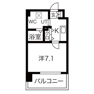 1K 間取り図