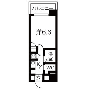 1K 間取り図