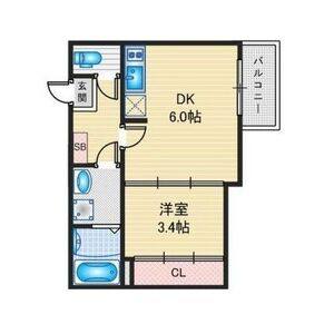 1DK 間取り図