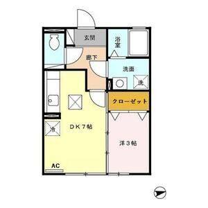 1DK 間取り図