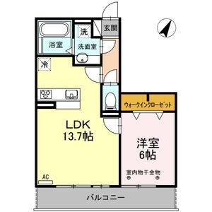 1LDK 間取り図