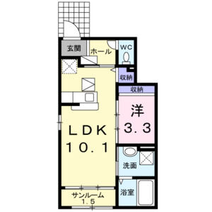 1LDK 間取り図